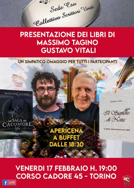 Dalla Scozia a Venezia: Gustavo Vitali e Massimo Tagino presentano i loro libri presso la sede del Collettivo Scrittori Uniti di Torino